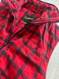 Sm/Med - Vintage 90s Continental Red / Black Buffalo Plaid Striped Flannel Vest