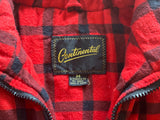 Sm/Med - Vintage 90s Continental Red / Black Buffalo Plaid Striped Flannel Vest