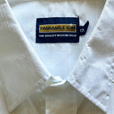 XL - Classic Panhandle Slim White Striped Polyester Pearlsnap Shirt