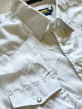 XL - Classic Panhandle Slim White Striped Polyester Pearlsnap Shirt