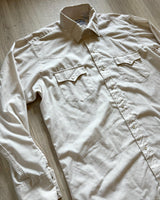 Large - Vintage 80s ATB Western Solid Cream Pearlsnap Shirt