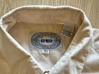 Large - Vintage 80s ATB Western Solid Cream Pearlsnap Shirt