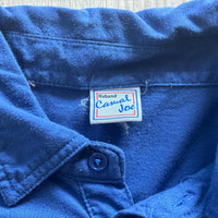Large - Vintage 80s Casual Joe Ribbed Short Sleeve 1/4 Button Up Polo / Leisure Shirt