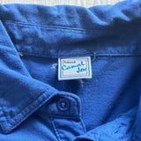 Large - Vintage 80s Casual Joe Ribbed Short Sleeve 1/4 Button Up Polo / Leisure Shirt