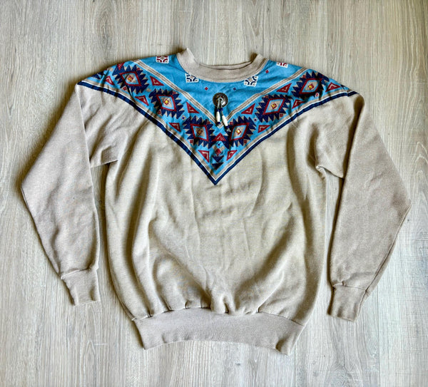 Vintage 80s Pannill Aztec / Southwestern Bandana Sweatshirt (Women’s M/L)