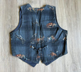 Vintage 90s AtLast Cowboy / Western Themed Plaid Vest (Sm/Med)