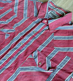 L/XL - Vintage 90s Pure Country Pink/Gray Striped Pearlsnap Western Shirt