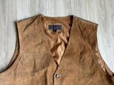 Classic Suede Brown Leather Western Vest (Size M/L)