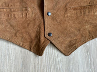 Classic Suede Brown Leather Western Vest (Size M/L)
