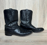 Size 13 Justin Black Roper Cowboy Boots