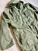 Large - Vintage 80s Olive Green / Fleece Lined Hooded Parka / Jacket