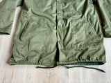 Large - Vintage 80s Olive Green / Fleece Lined Hooded Parka / Jacket