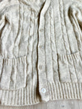Small - Vintage 80s Sears Cream Wool Cardigan / Button Up Sweater