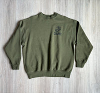 Med/Lrg - Vintage 90s USMC / US Marines Olive Green Sweatshirt
