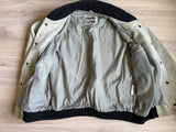 Large - Vintage 90s Pioneer Wear Gray Surde Leather / Aztec Western Rodeo Bomber Jacket