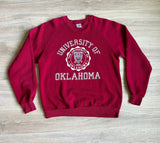 Medium - Vintage 80s Oklahoma University / OU Sooners Maroon Sweatshirt