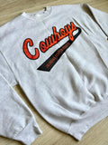 Medium - Vintage 90s Oklahoma State Cowboys Script Patch Lt. Gray Sweatshirt