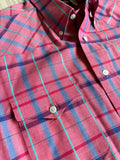 Medium - Vintage 80s Wrangler Pink Plaid Western Button-Up Shirt