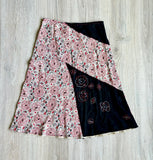 Vintage 50s Floral Print / Western / Rockabilly / Chain Stich / Pin-Up Skirt- Small