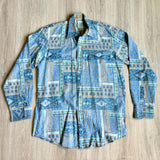 Medium - Vintage 90s Roper Southwest / Paisley Print Button Up Western Shirt