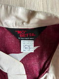 Medium - Vintage 90s Mo Betta Maroon Green Cream Tiger Stripe Long Sleeve Band Collar Button Up Western Shirt