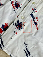 Med/Lrg - Vintage 90s Ruddock Abstract Paint Splat Print Western Short Sleeve Button Up Shirt