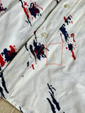 Med/Lrg - Vintage 90s Ruddock Abstract Paint Splat Print Western Short Sleeve Button Up Shirt
