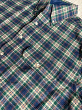Med/Lrg - Vintage 70s Pendleton Lobo Blue/Green/Beige Wool Button-Up Lodge Shirt
