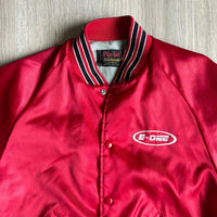 Vintage 80s Red Satin Windbreaker/ Bomber Jacket (Medium)