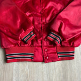 Vintage 80s Red Satin Windbreaker/ Bomber Jacket (Medium)