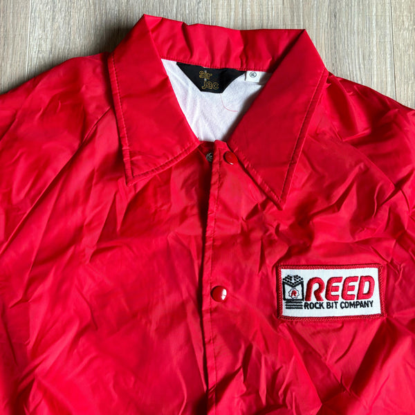 Vintage 70s/80s Sir-Jac Reed Tool / Oilfield Red Windbreaker Jacket (Size Large)