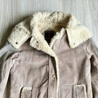 Small - Vintage 60s/70s PBD Western Suede Leather Sherpa Lined Suede Hooded Ranch Jacket