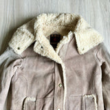 Small - Vintage 60s/70s PBD Western Suede Leather Sherpa Lined Suede Hooded Ranch Jacket