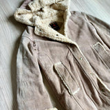Small - Vintage 60s/70s PBD Western Suede Leather Sherpa Lined Suede Hooded Ranch Jacket