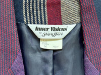 Vintage 80s Inner Visions Purple/Gray/Navy Striped Blazer (Womens M/L)