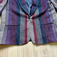 Vintage 80s Inner Visions Purple/Gray/Navy Striped Blazer (Womens M/L)