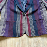 Vintage 80s Inner Visions Purple/Gray/Navy Striped Blazer (Womens M/L)