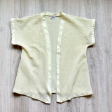 Women's M - Vintage 70s Montgomery Ward Pastel Yellow Waffle Shawl / Swimsuit Cover Up