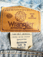 Vintage 90s Wrangler Red Tab Cropped Western Denim / Jean Jacket (XS / Small)