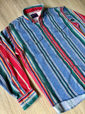L/XL - Vintage 90s Wrangler Serape / Southwestern Striped Button Up Western Shirt