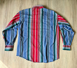 L/XL - Vintage 90s Wrangler Serape / Southwestern Striped Button Up Western Shirt