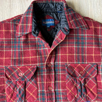 Medium - Vintage 80s Windbreaker Quilt Lined Plaid Western Button Up Shacket / Shirt / Jacket