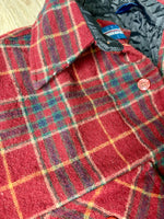 Medium - Vintage 80s Windbreaker Quilt Lined Plaid Western Button Up Shacket / Shirt / Jacket