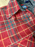 Medium - Vintage 80s Windbreaker Quilt Lined Plaid Western Button Up Shacket / Shirt / Jacket