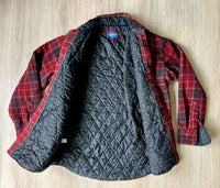 Medium - Vintage 80s Windbreaker Quilt Lined Plaid Western Button Up Shacket / Shirt / Jacket