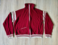 Med/Lrg - Vintage 80s JC Penny Maroon/White  Zip Up Track Jacket
