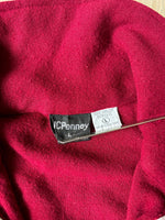 Med/Lrg - Vintage 80s JC Penny Maroon/White  Zip Up Track Jacket