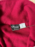 Med/Lrg - Vintage 80s JC Penny Maroon/White  Zip Up Track Jacket