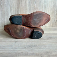 Women's Size 7.5 Old West Brown Leather Snip Toe Cowboy Boots