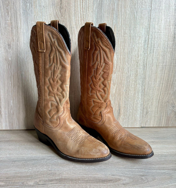 Women's Size 8D Laredo  Brown Leather Cowboy Boots